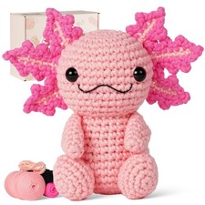 Gipony Crochet Kit for Beginners, Animal /, Pink Axolotl