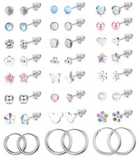 24 Pairs Hypoallergenic Screw Back Earrings for Girls Women Surgical Steel Tiny