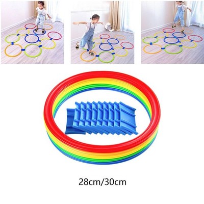 10 Stück Hopscotch Ringe Schnelligkeit und Beweglichkeit Trainingsspiele Springringe für