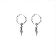 Gothic hoop earrings, Spike Stainless Steel No Tarnish earrings one pair CE06