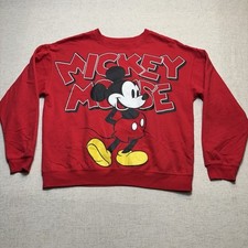 DISNEY Mickey Mouse Womens Red Sweatshirt Crewneck 3XL Long Sleeve EUC Soft