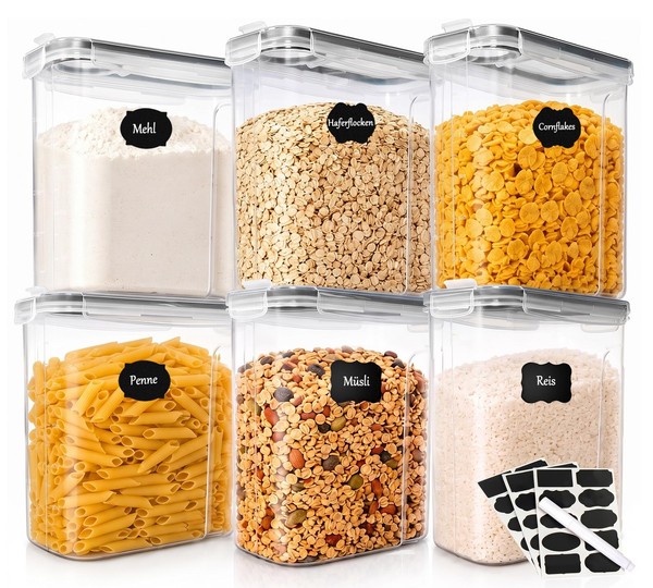 Vorratsdosen Luftdicht 6X4L MüSli Cornflakes Aufbewahrung KüChe Bpa-Frei Set 24L-image
