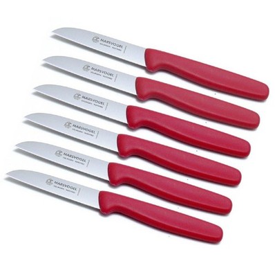 Marsvogel Solingen Schälmesser Set 3 gerade Klingen ergonomische Griffe Rot