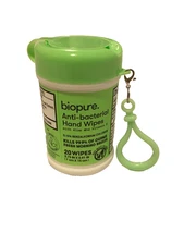 Biopure Anti-bacterial Fresh Morning Breeze Travel Hand Wipes on Keychain Clip
