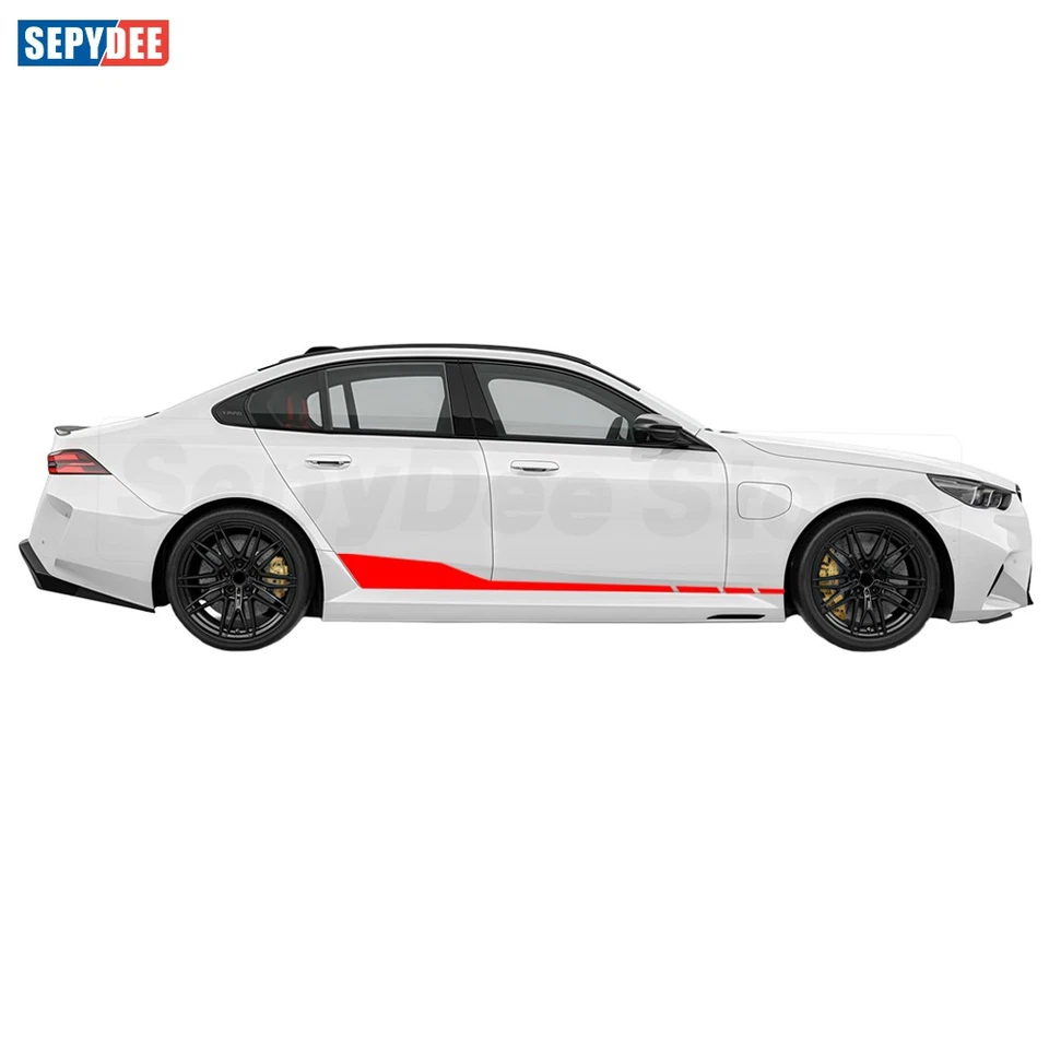 Calcomanía de vinilo adhesiva rayas laterales puertas coche para BMW M5 G90 G99 Touring 2024-2025 Foto 4 de 4