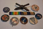 MILITARY LOT WW1 US MILITARY PINS AND RIBBON BAR