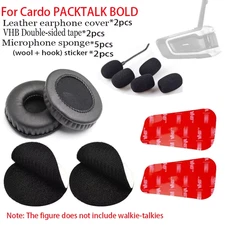 For Cardo PACKTALK BOLD Headphone Speaker Leather Cover Microphone Sponge and VH