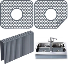 3 Pack Sink Mat and Saddle Set, Protectors for Kitchen Sink,... 