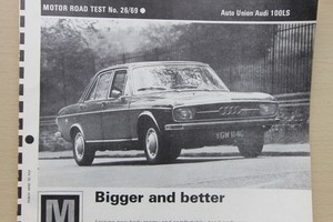 Original 1969 Motor mag extracted road test No 26/69: AUTO UNION AUDI 100 LS