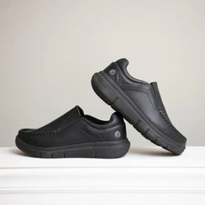 FitVille Black Easy Slip On Mens 11 Arch Support Diabetic Comfort Fitness Shoes