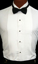 White Traditional Tuxedo Shirt Laydown or Wing Collar Prom Wedding 15 16 17 18