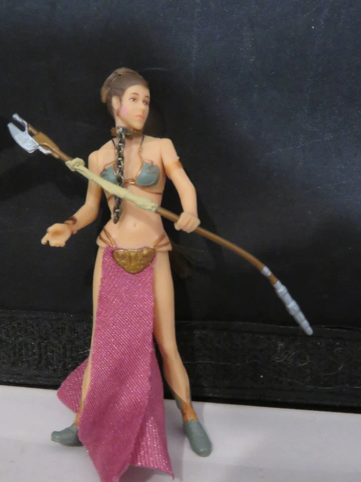 2001 Star Wars Poder del Jedi Princesa LEIA Traje de esclavo con cañón de barcaza de vela Foto 4 de 4
