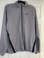 Nike Dri-FIT Full Zip Gray Athletic Jacket Men  s Large Lightweight