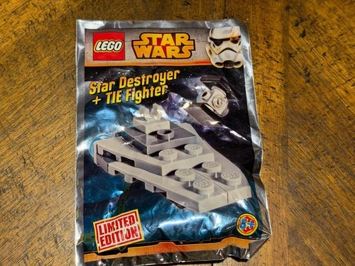 New Foil Lego Star Wars Micro Star Destroyer and TIE Fighter Set 911510