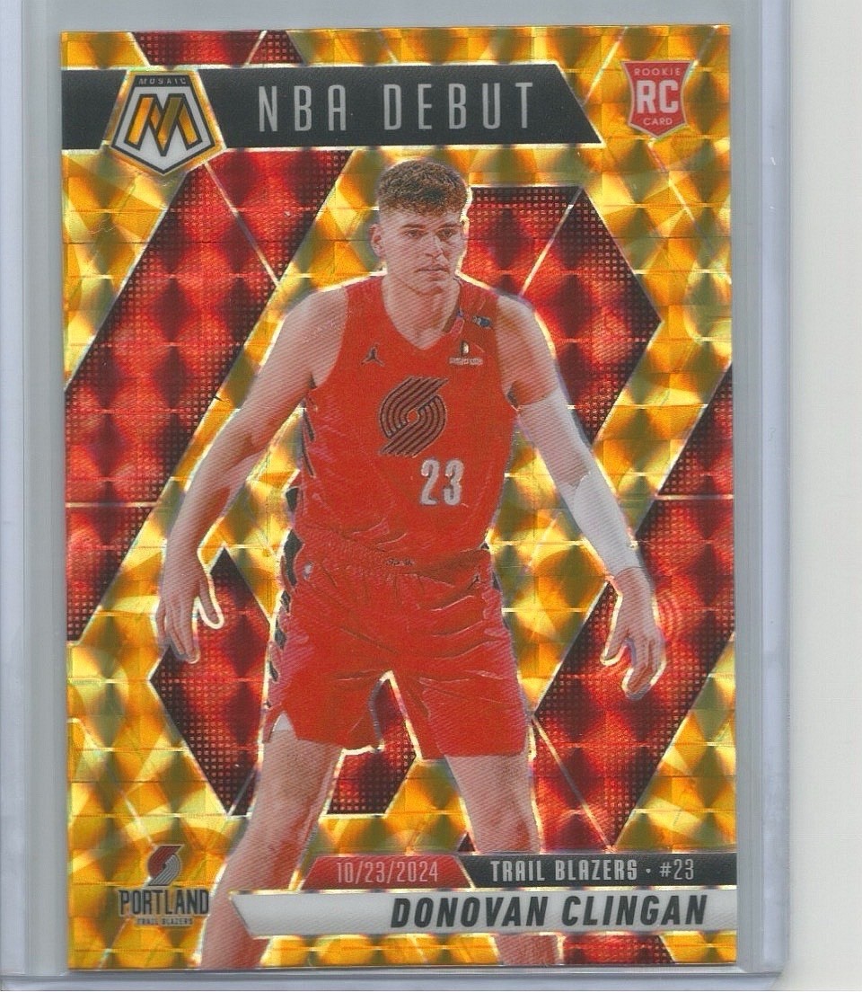 2024-25 Panini Mosaic #261 DONOVAN CLINGAN RC NBA Debut YELLOW REACTIVE Prizm