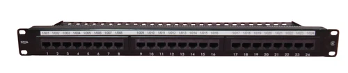 Excel 100-304 24 Port Cat6 RJ45 Patch Panel 1U 19" Punch Down Cable Management