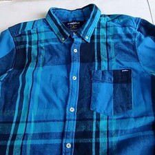 Chubbies Flannel Shirt Mens XL Blue Tartan Plaid Button Up Long Sleeve Pocket