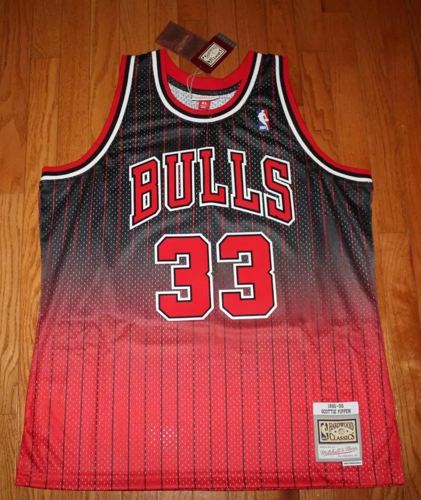 Scottie Pippen Chicago Bulls Mitchell & Ness 1995/96 Hardwood Classics Fadeaway Swingman Player Jersey - Red/black Nba - Dingeas