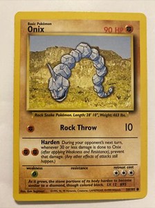 Onix 56/102 Common 1999 Base Set Unlimited WOTC Pokemon Cards Near Mint 1999