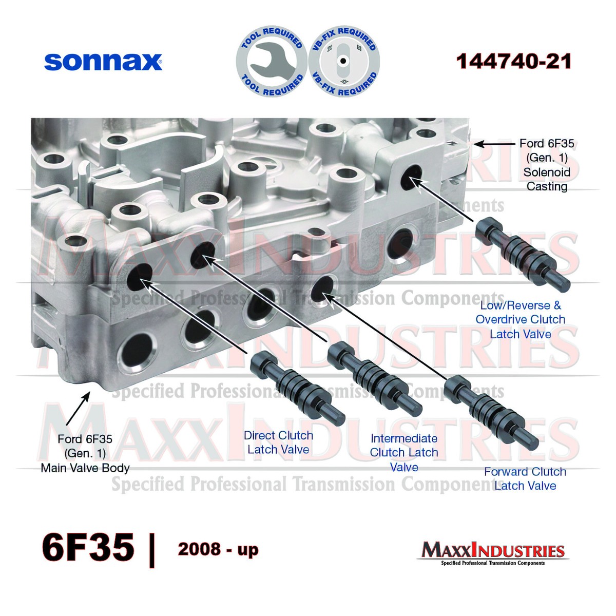 N．Nno.2 6F35 Transmission Valve Body - Clutch Latch Valve