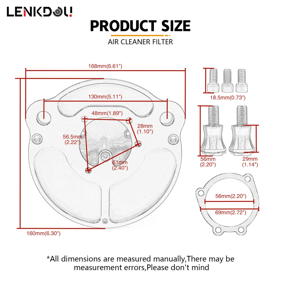 Motorcycle Smooth Air Cleaner Intake Filter For Harley Sportster XL 883 1200 48 Foto 2 de 4