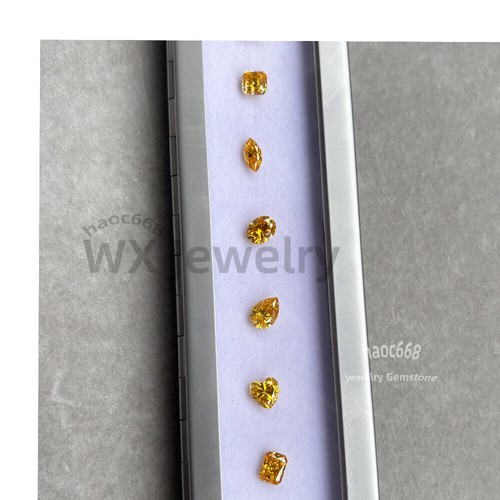 Golden Yellow Moissanite loose stones GRA MultiShape brilliant cut Certificate - Picture 4 of 31