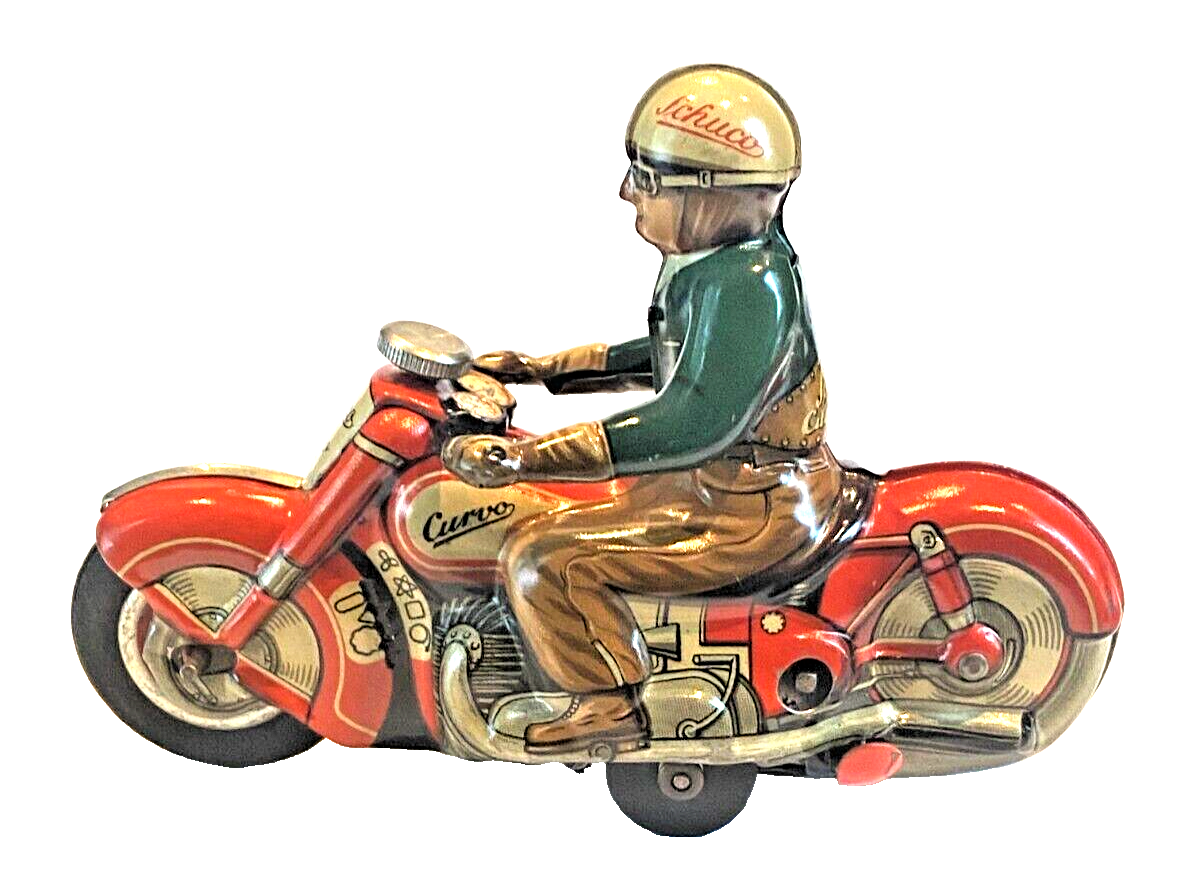 Vtg US Zone Germany SCHUCO CURVO 1000 Motorcycle Tin Litho Vtg US Zone Germany SCHUCO CURVO 1000 Motorcycle Tin Litho