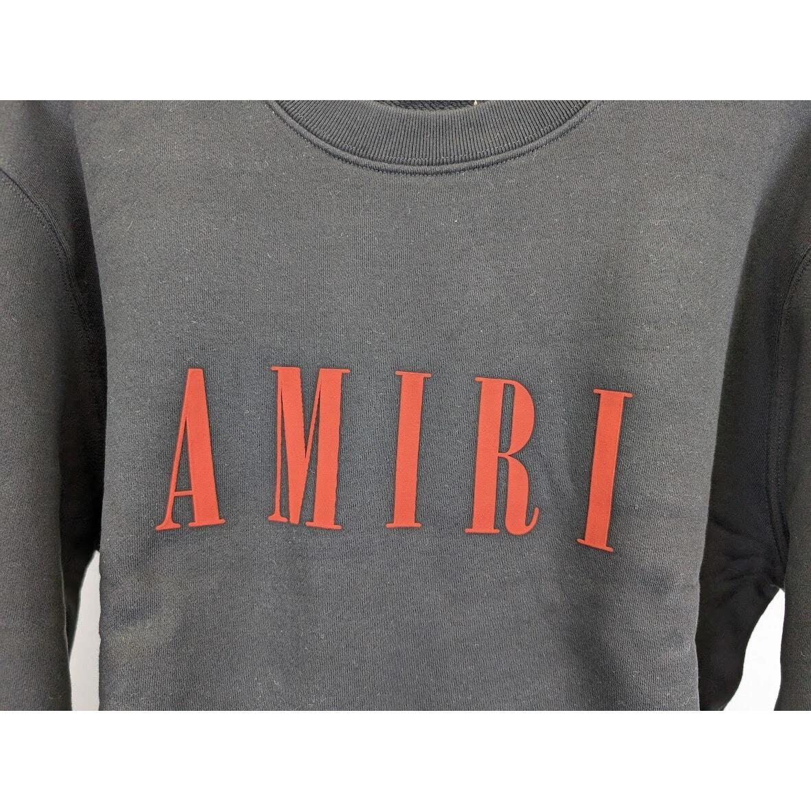 Felpa girocollo Amiri Core logo nero rosso nuova con etichetta small