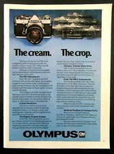 1978 OLYMPUS OM-1 SLR Camera Magazine Ad - The Cream. The Crop