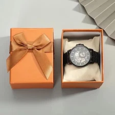 Watch Bracelet Gift Case Presentation 1 Slot Display Box With Pillow Orange
