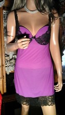Victoria's Secret Lingerie Babydoll Nightie slip Chemise 36C Medium Push up Bra