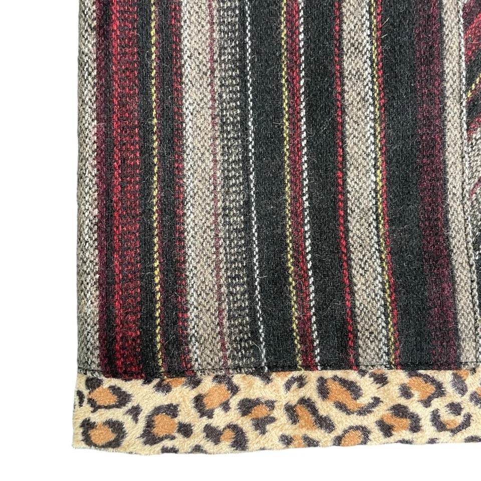 Saia Anthropologie Feminina Malha Listrada Média Midi Dark Academia Hazel Linha A - Imagem 3 de 4