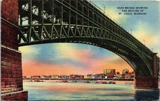 Eads Bridge St Louis City Skyline Missouri Shipping Containers DB Postcard