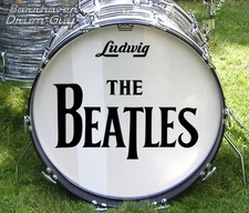 The Beatles, '64 US Tour, Repro Logo Decal Set, for 22" Bass Drum Head