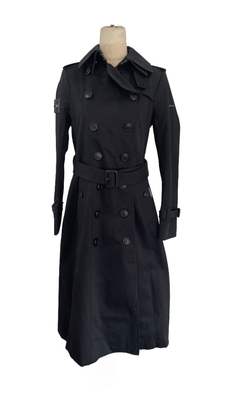 Sloane Diamond Edition Black Trench Coat in Small Size