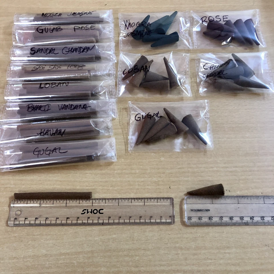 Sample set- 8 Type DHOOP INCENSE STICK + 5 Type DHOOP CONES meditation puja - Image 2 of 3