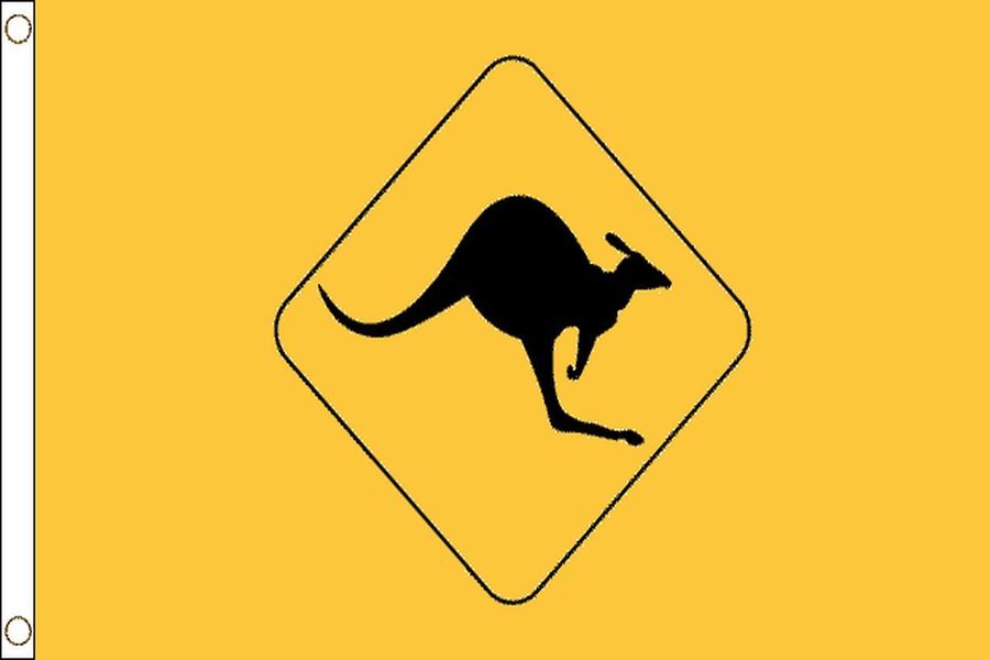 BANDIERA AUSTRALIA KANGAROO SIGN 150x90cm - BANDIERA CANGURO AUSTRALIANO 90 x 15