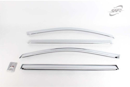 SAFE Chrome Weather shields 4pcs for 1999 - 2007 Hyundai Trajet XG - Picture 2 of 6