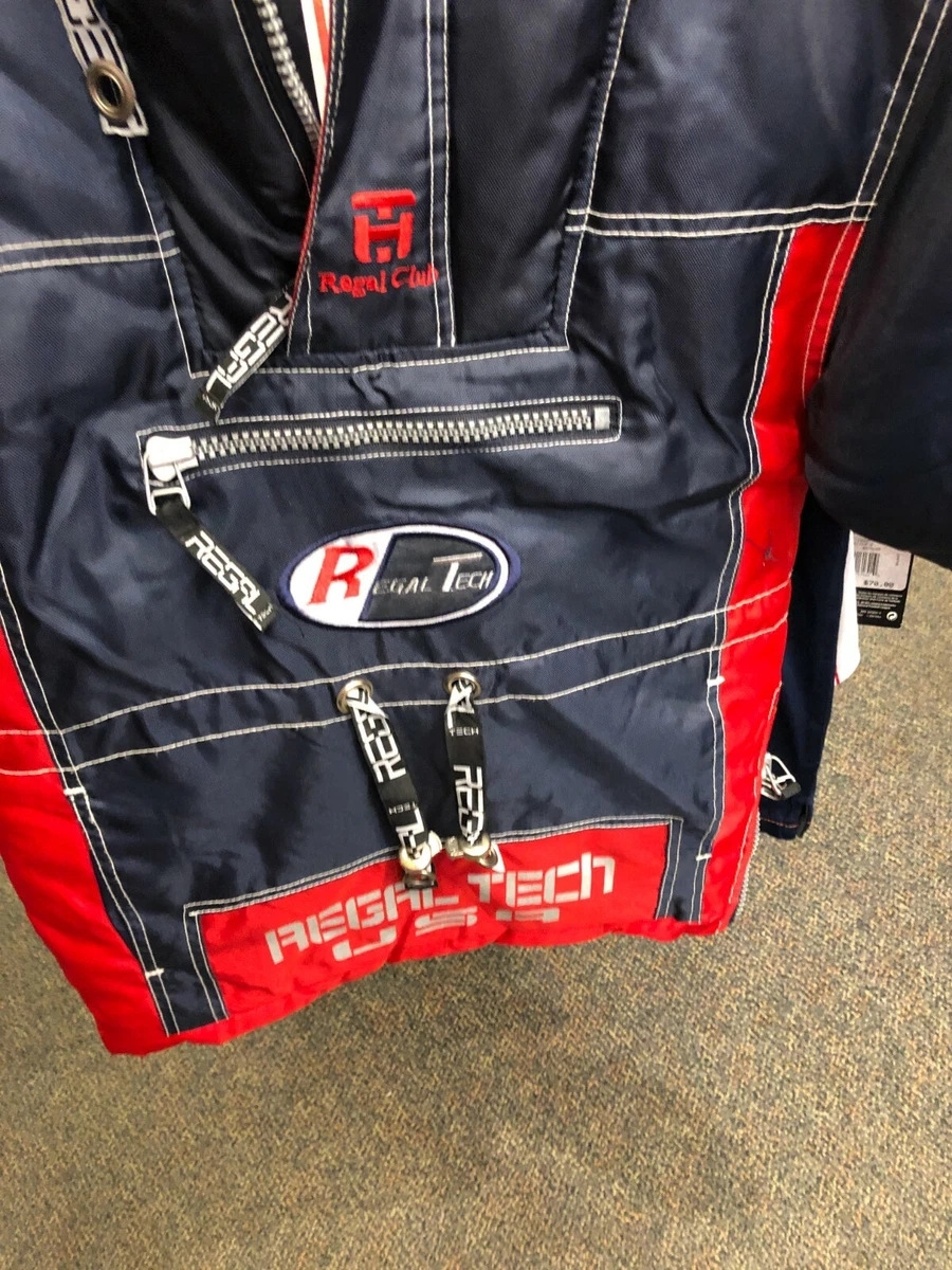 VINTAGE REGAL TECH USA JACKET NAVY REDS BOYS NYLON ATTACHED HOOD