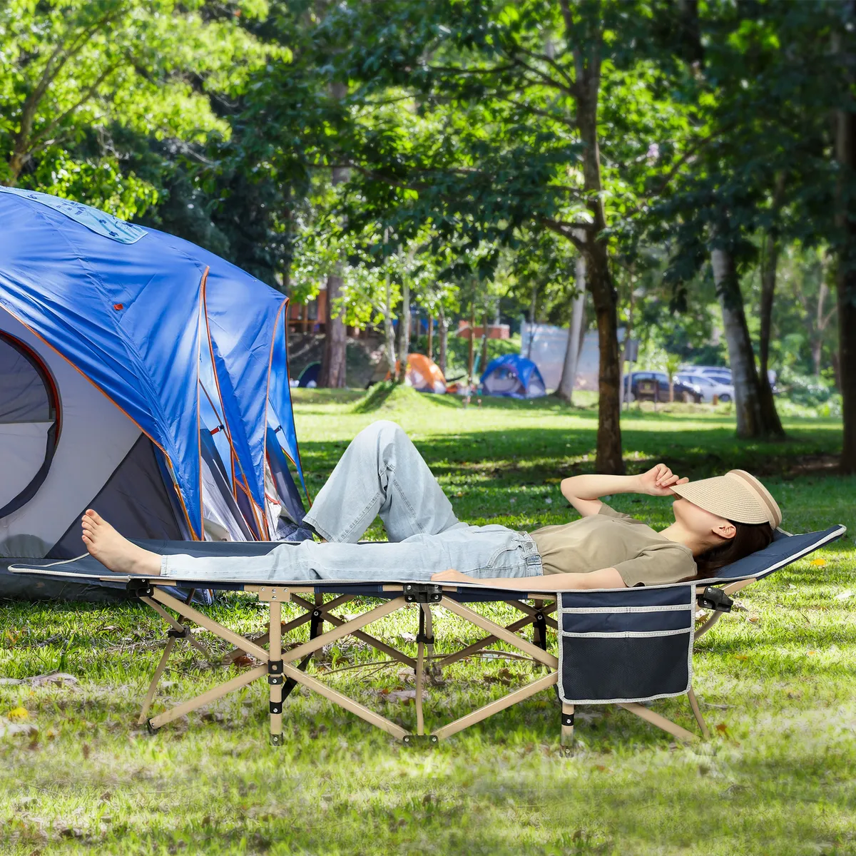 Lit de Camping pliable pliant d'invité pour camp jardin extérieur Joyionic