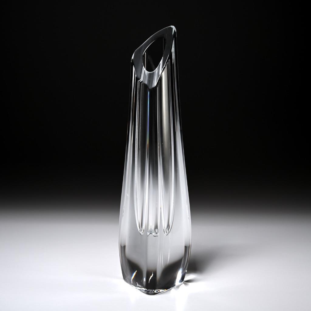 Baccarat France Crystal Rose Bud Vase 12