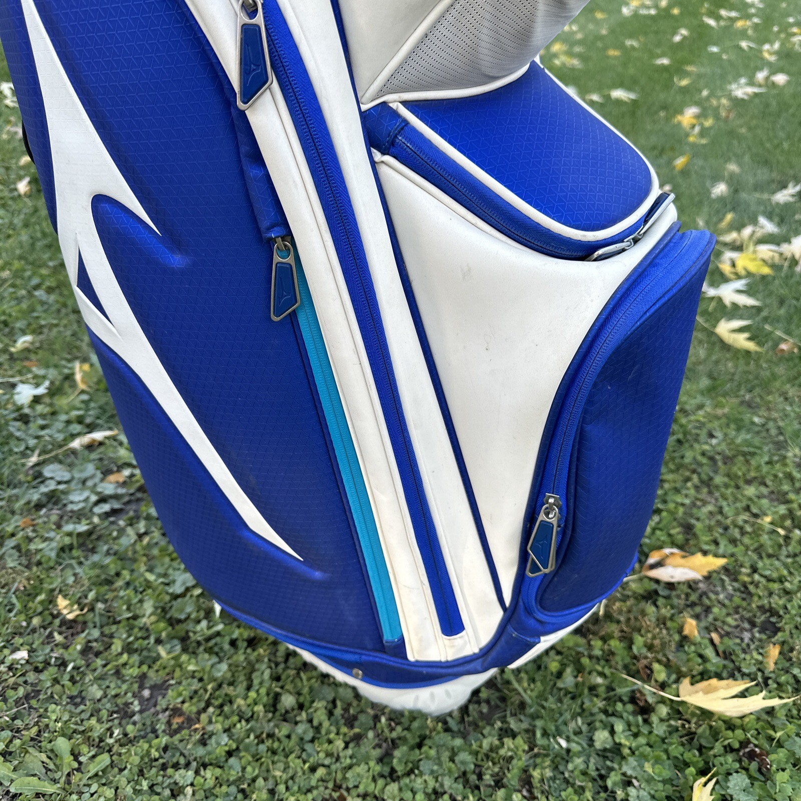 Mizuno Pro Cart Bag W 14 Full Length Individual Dividers Blue White