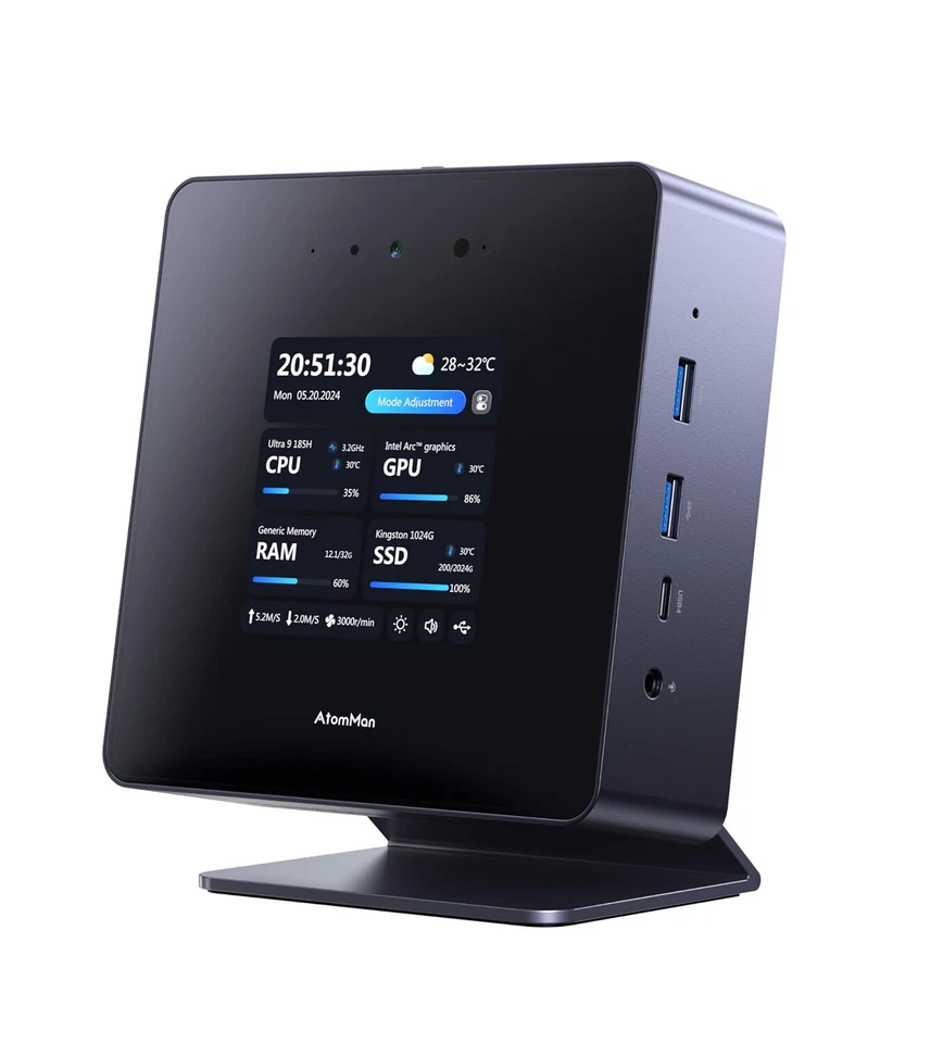 Minisforum AtomMan X7 Ti Intel Ultra 9 185H MINI PC NUC Gaming Computer Barebone - Image 2 of 4