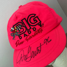 Vtg 1996 Big Daddy Don Garlits Signed Trucker SnapBack Hat Cap Neon Pink 90s