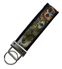 Owls Key Chain, Owl Key Fob, Fabric Keychain, Bird Keychain