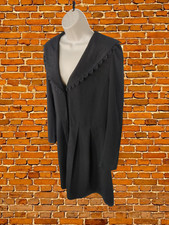 VILA BLACK DRESS SIZE UK 14 WOMENS LONG SLEEVE OVERSIZED FRILLY COLLAR BUTTON UP