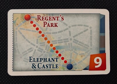 Ticket To Ride London| Regent's Park - Elephant & Castle Ticket Destination Card