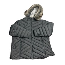 Eddie Bauer Womens Size 3x Gray Down Hooded Puffer Coat Jacket