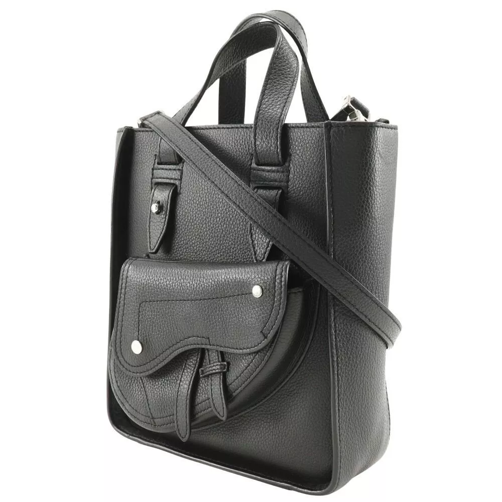 Christian Dior Saddle Mini Sac Fourre Tout 2WAY Sac à Bandoulière Noir Femme Authentique