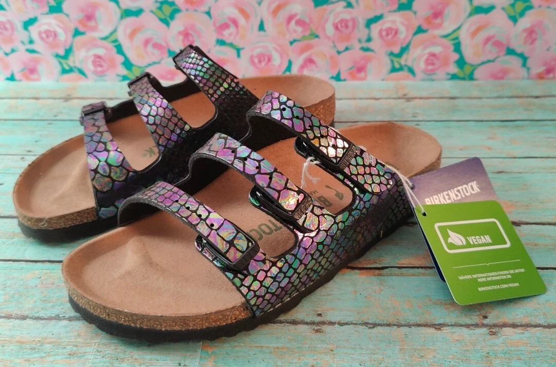 Birkenstock black shiny store snake